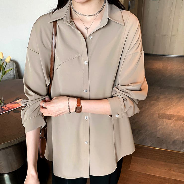 オーバーサイズシンプルシャツ ブラウス レディース | Amulet | 詳細画像9 