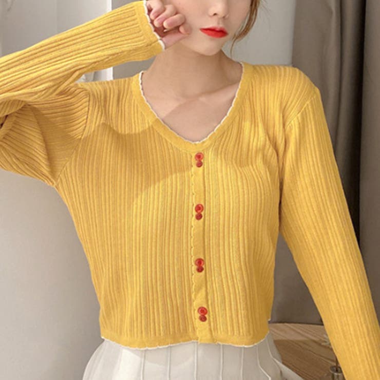 フェイクボタンリブトップス カットソー レディース | Amulet | 詳細画像10 