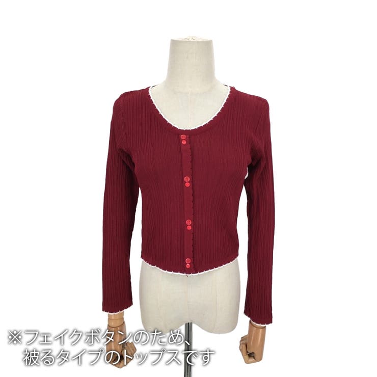 フェイクボタンリブトップス カットソー レディース | Amulet | 詳細画像12 