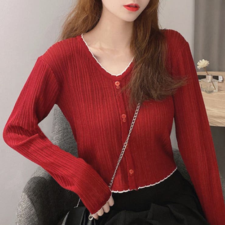 フェイクボタンリブトップス カットソー レディース | Amulet | 詳細画像3 