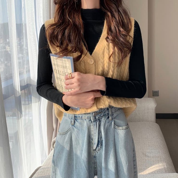 シンプルニットベスト レディース トップス | Amulet | 詳細画像18 