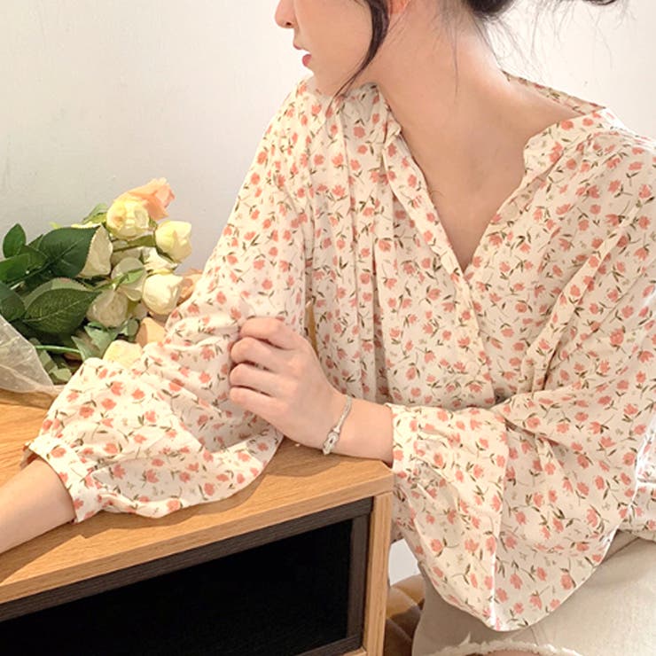 花柄フェミニンブラウス レディース トップス | Amulet | 詳細画像3 