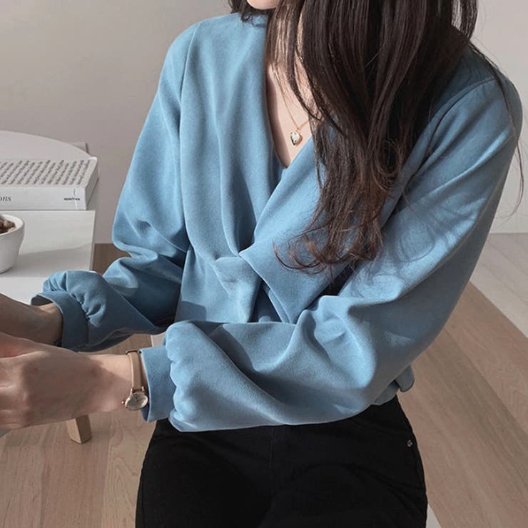 Vネックツイストブラウス レディース オフィス | Amulet | 詳細画像11 