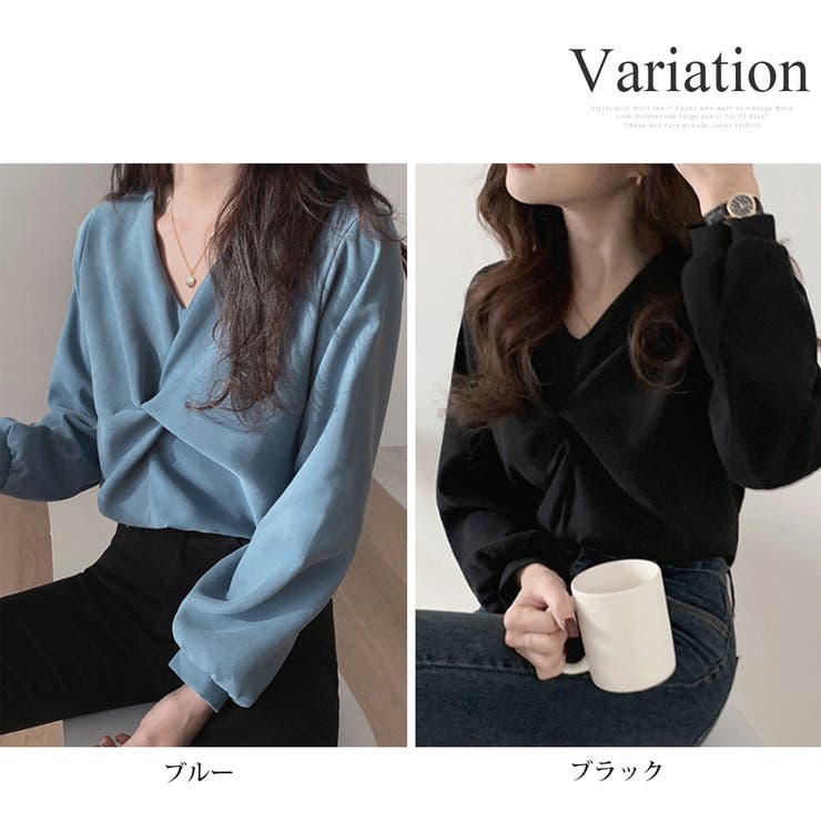 Vネックツイストブラウス レディース オフィス | Amulet | 詳細画像5 