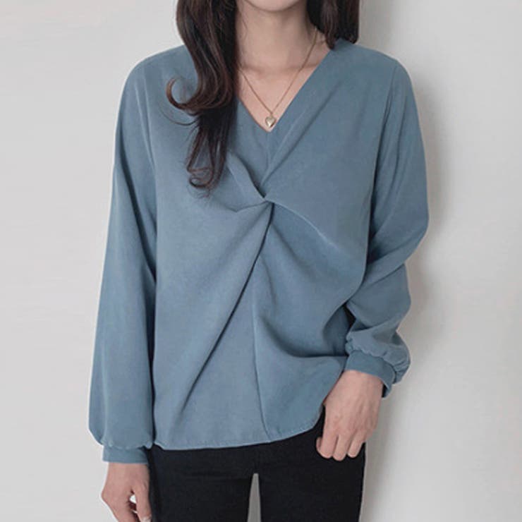 Vネックツイストブラウス レディース オフィス | Amulet | 詳細画像8 