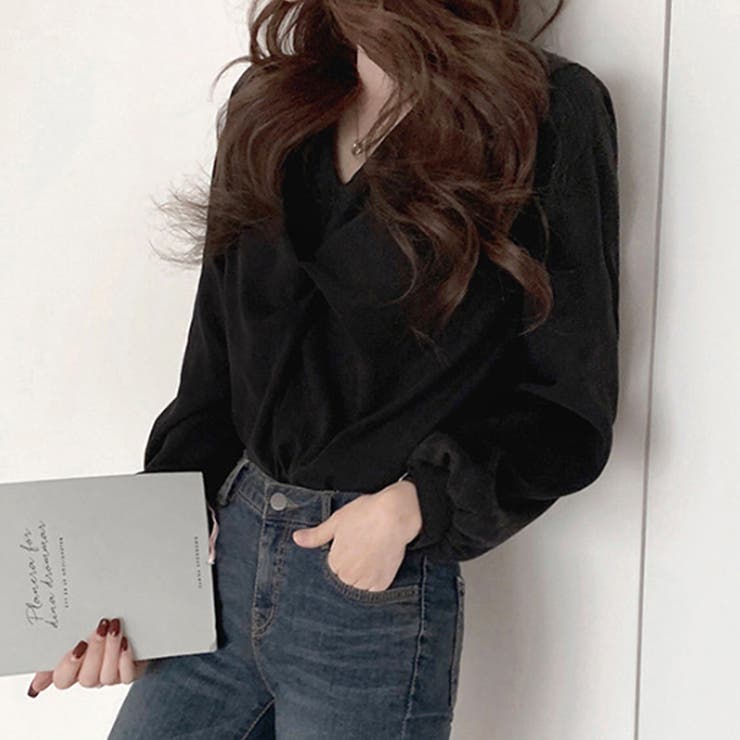 Vネックツイストブラウス レディース オフィス | Amulet | 詳細画像9 