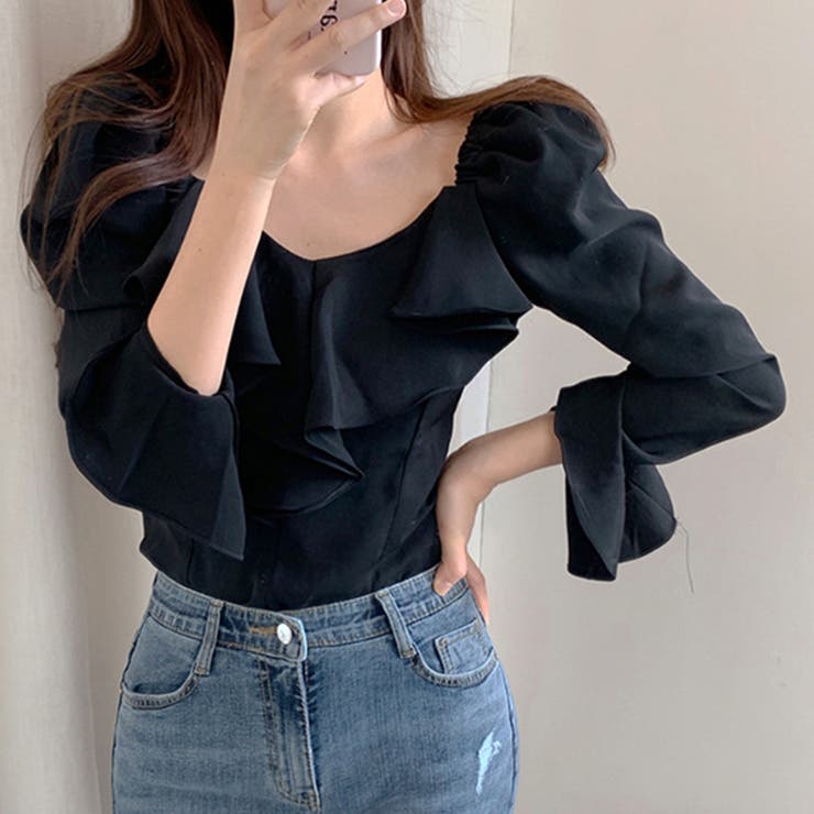 ベルスリーブフリルブラウス レディース トップス | Amulet | 詳細画像7 