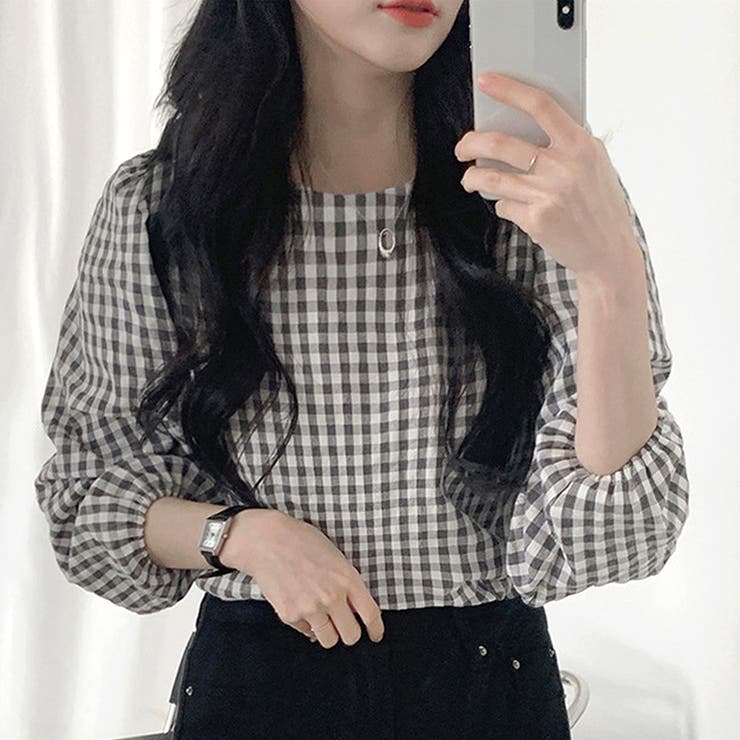 ギンガムチェックブラウス レディース シャツ | Amulet | 詳細画像7 