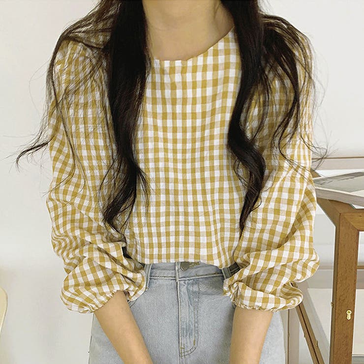 ギンガムチェックブラウス レディース シャツ | Amulet | 詳細画像8 