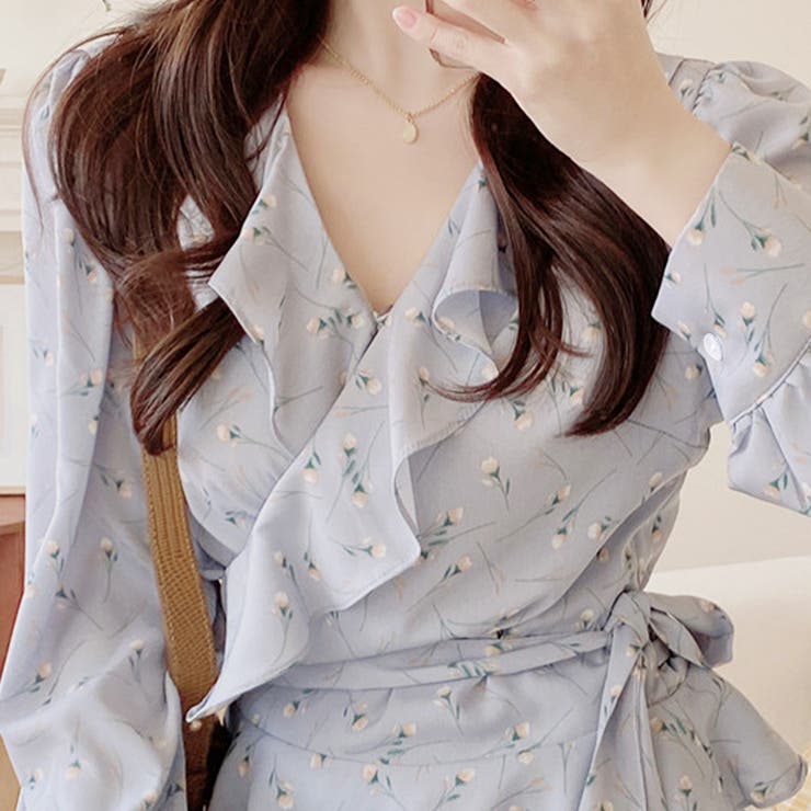 Vネック花柄ブラウス レディース トップス | Amulet | 詳細画像12 