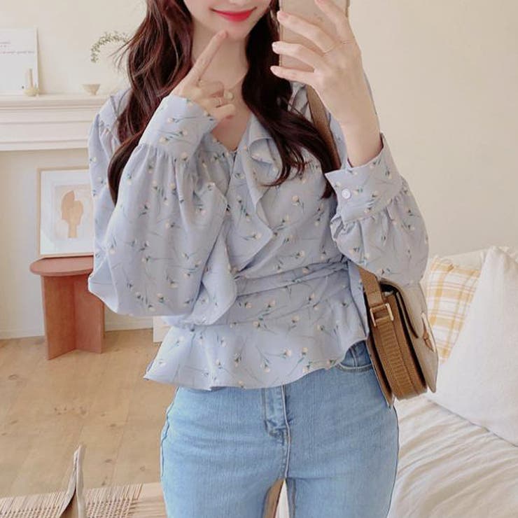 Vネック花柄ブラウス レディース トップス | Amulet | 詳細画像2 