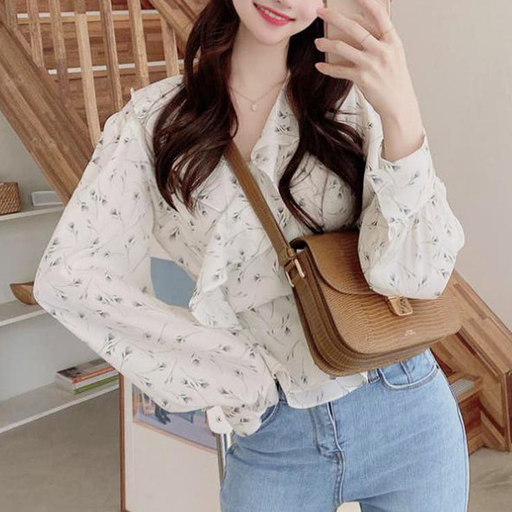 Vネック花柄ブラウス レディース トップス | Amulet | 詳細画像3 