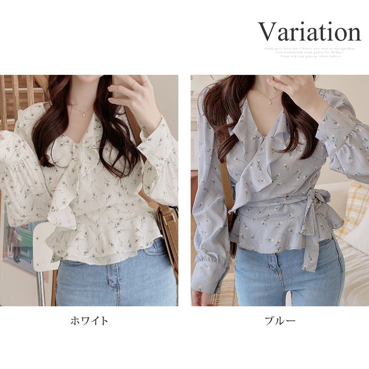 Vネック花柄ブラウス レディース トップス | Amulet | 詳細画像5 