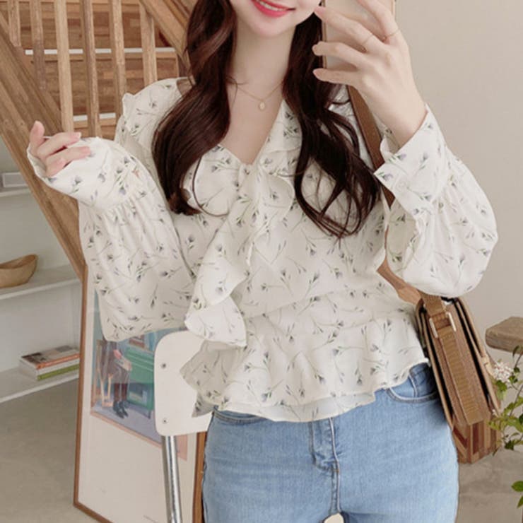 Vネック花柄ブラウス レディース トップス | Amulet | 詳細画像6 