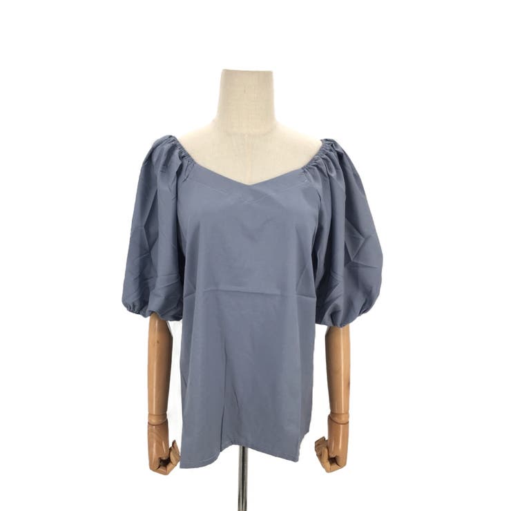 パフスリーブ五分丈トップス レディース カジュアル | Amulet | 詳細画像14 