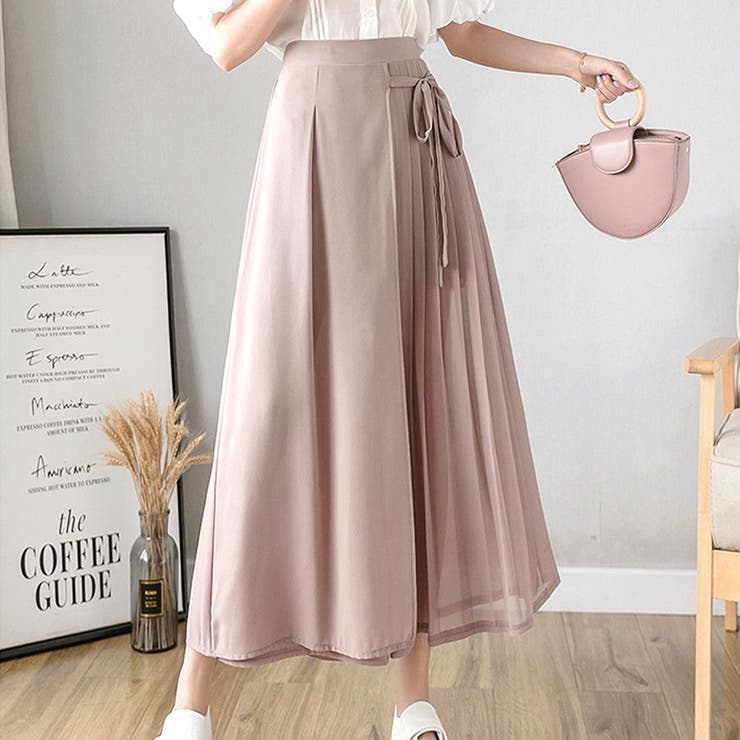 ピンク | 腰リボンシフォンパンツ レディース ボトム | Amulet