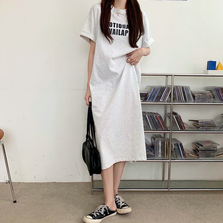 半袖ロゴ付きロングワンピース レディース 10代 | Amulet | 詳細画像3 