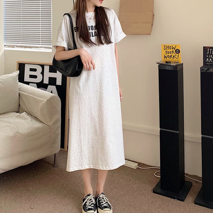 半袖ロゴ付きロングワンピース レディース 10代 | Amulet | 詳細画像6 