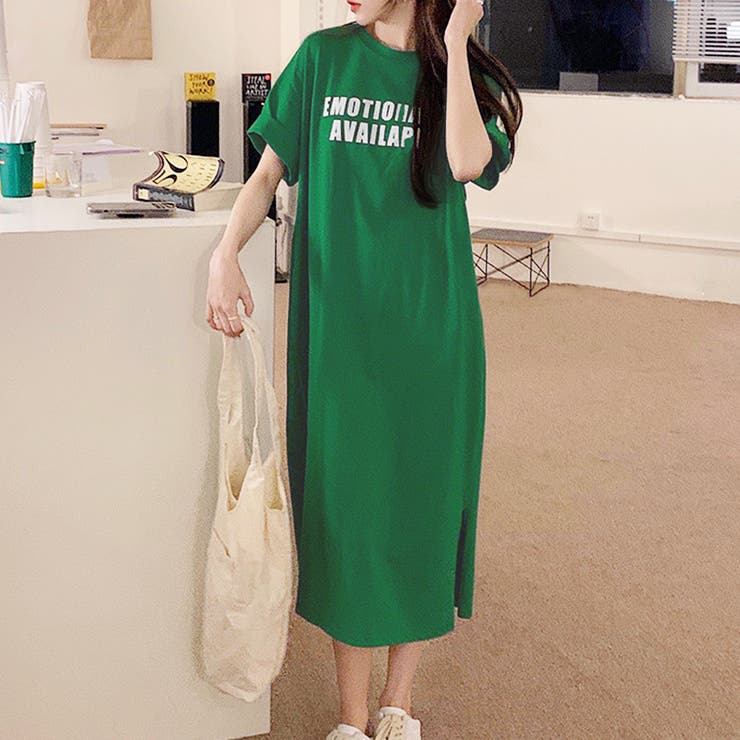 半袖ロゴ付きロングワンピース レディース 10代 | Amulet | 詳細画像7 