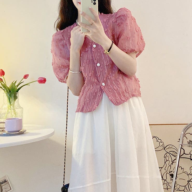 半袖パフスリーブブラウス レディース 半袖 | Amulet | 詳細画像12 