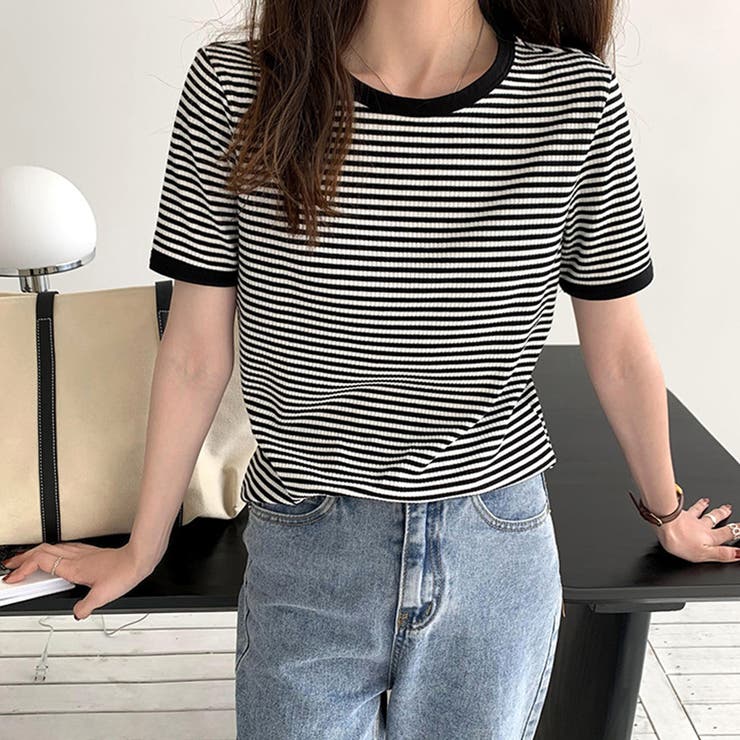 ボーダー半袖カットソー レディース トップス | Amulet | 詳細画像4 