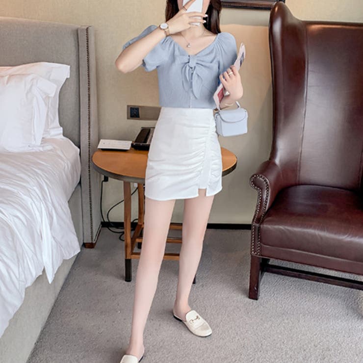 リボンオフショルダーブラウス レディース トップス | Amulet | 詳細画像11 