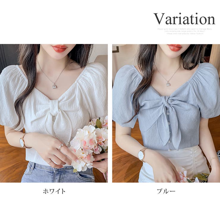 リボンオフショルダーブラウス レディース トップス | Amulet | 詳細画像5 