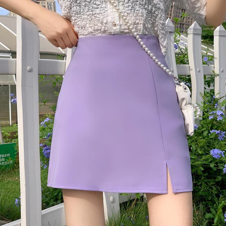 パープル | ミニスリットスカート 春 夏服 | Amulet