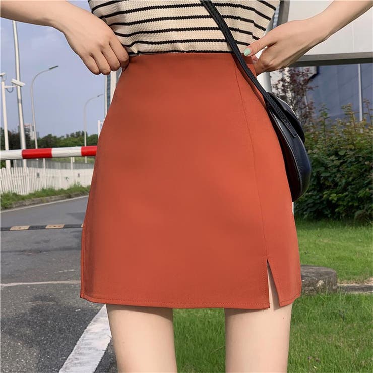 レッド | ミニスリットスカート 春 夏服 | Amulet