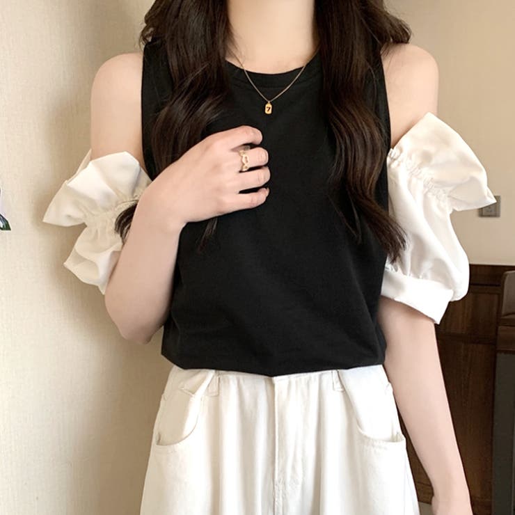 ブラック | オープンショルダーブラウス 春 夏服 | Amulet