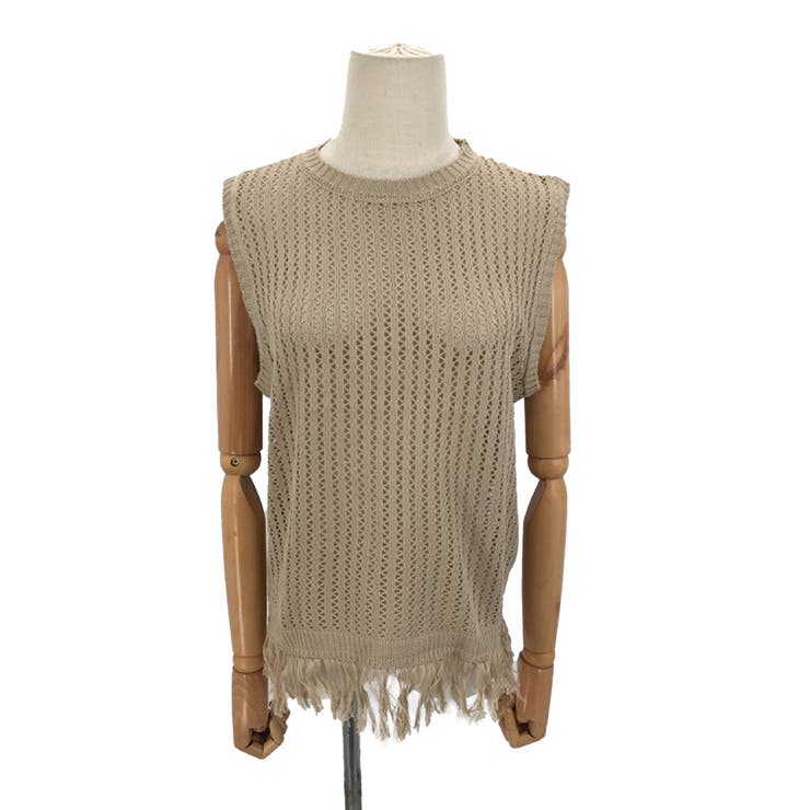 ノースリーブメッシュセーター レディース カジュアル | Amulet | 詳細画像17 