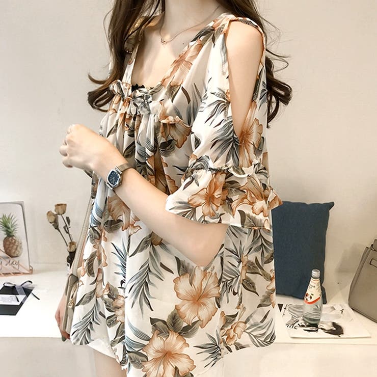 ボタニカルシフォントップス レディース カジュアル | Amulet | 詳細画像10 