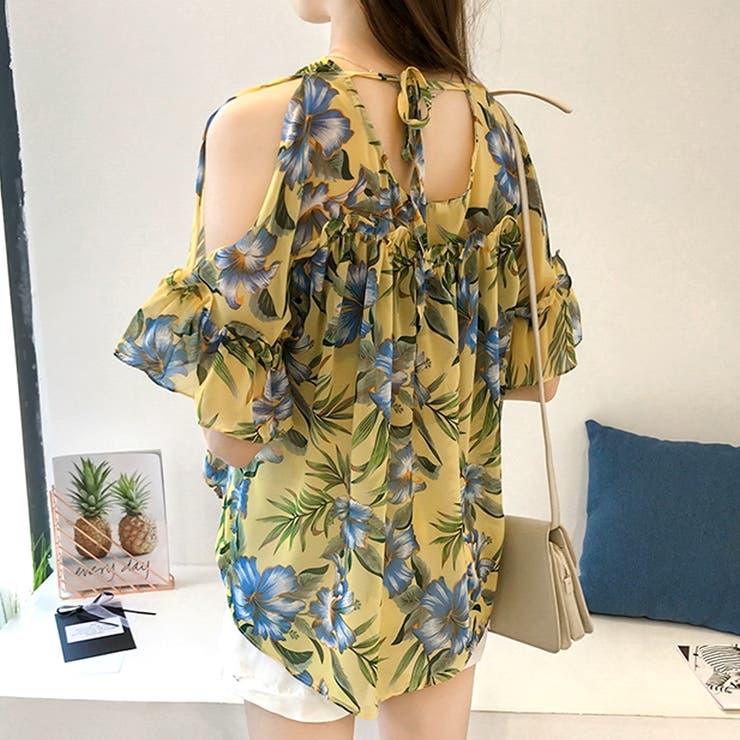 ボタニカルシフォントップス レディース カジュアル | Amulet | 詳細画像11 