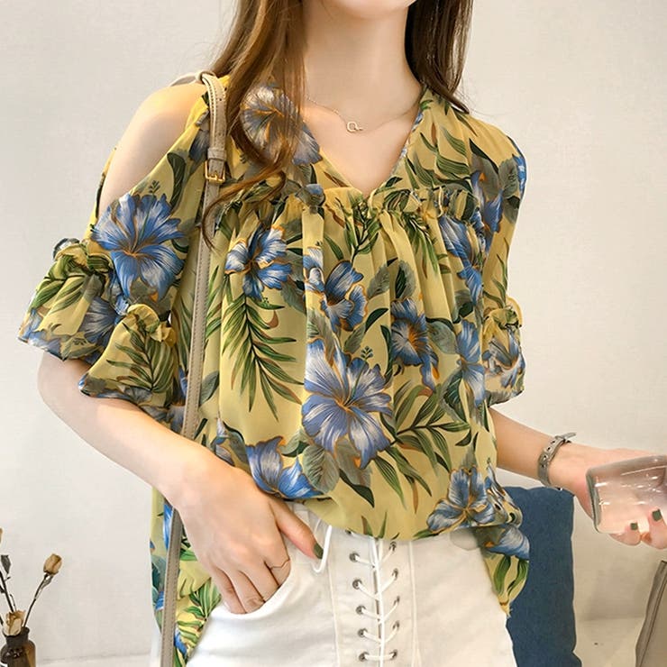 ボタニカルシフォントップス レディース カジュアル | Amulet | 詳細画像13 