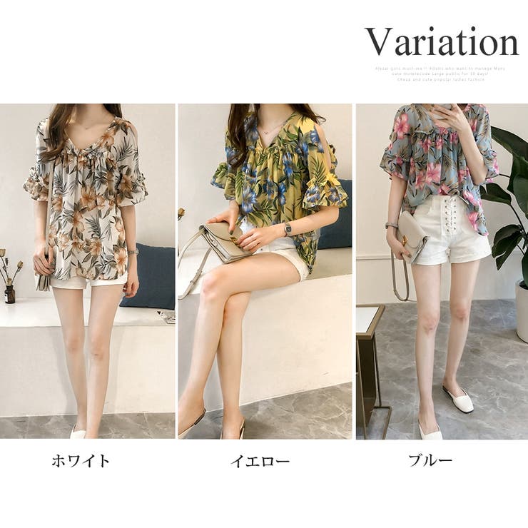 ボタニカルシフォントップス レディース カジュアル | Amulet | 詳細画像5 