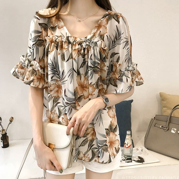 ボタニカルシフォントップス レディース カジュアル | Amulet | 詳細画像6 