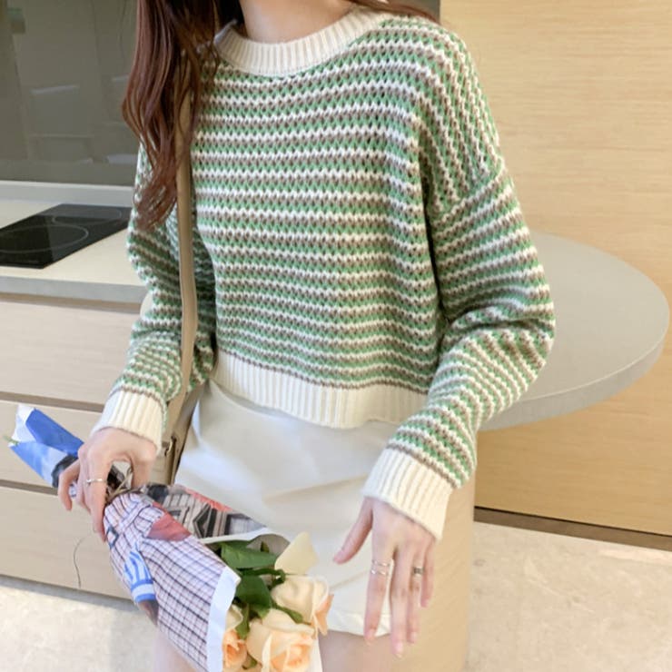 ボーダーニットセーター 秋 冬 | Amulet | 詳細画像11 