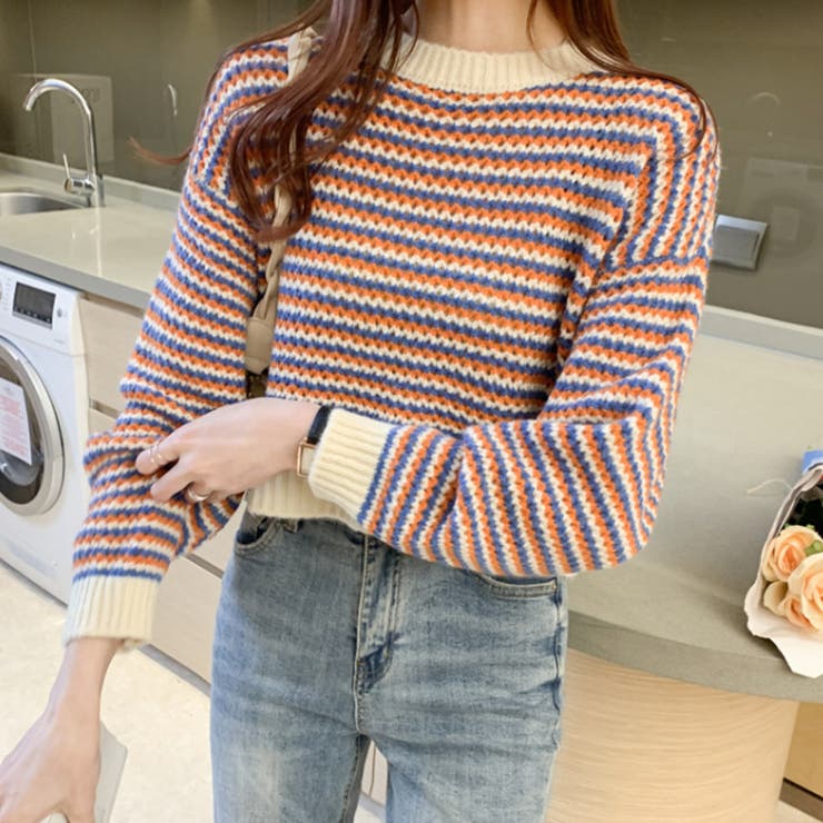 ボーダーニットセーター 秋 冬 | Amulet | 詳細画像12 