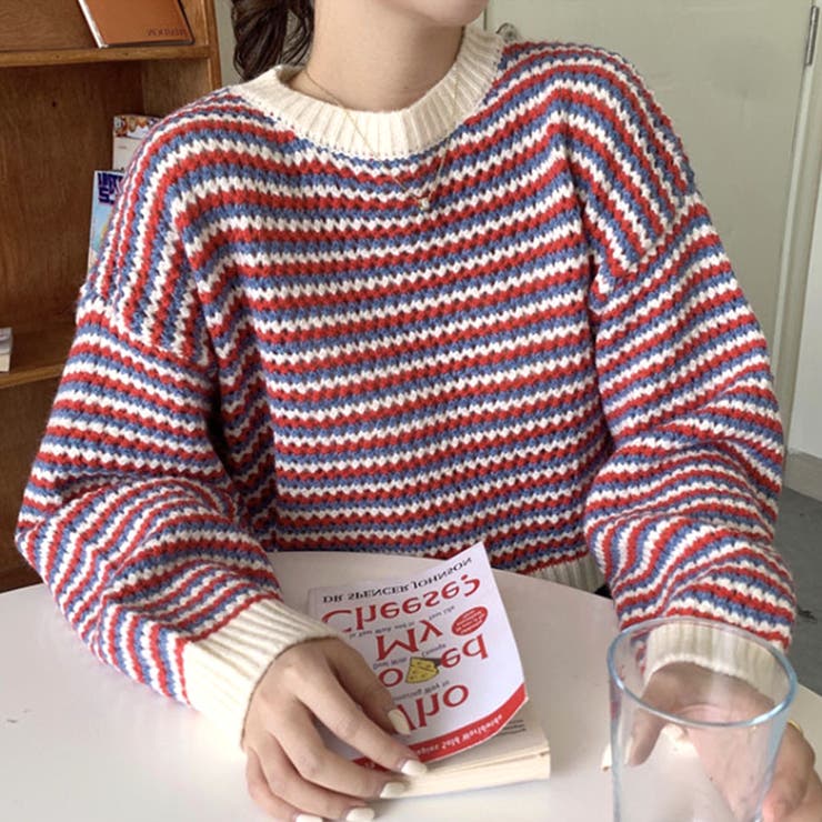 ボーダーニットセーター 秋 冬 | Amulet | 詳細画像2 