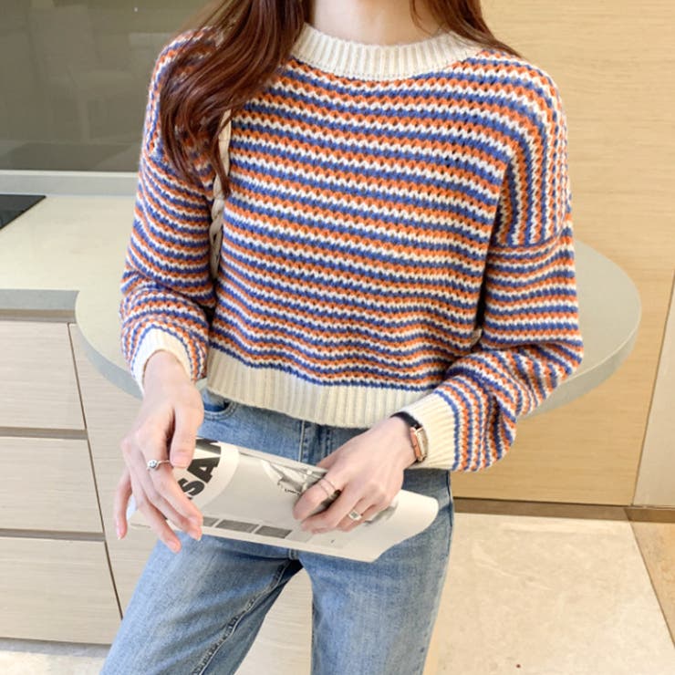 ボーダーニットセーター 秋 冬 | Amulet | 詳細画像9 