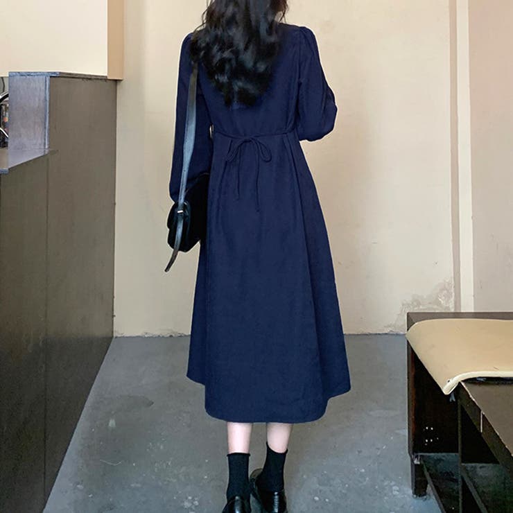 スクエアネックワンピース 春 秋[品番：AMSW1777700]｜Amulet