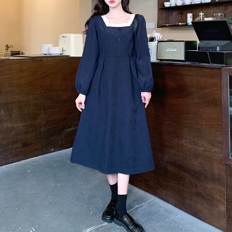 スクエアネックワンピース 春 秋 | Amulet | 詳細画像2 