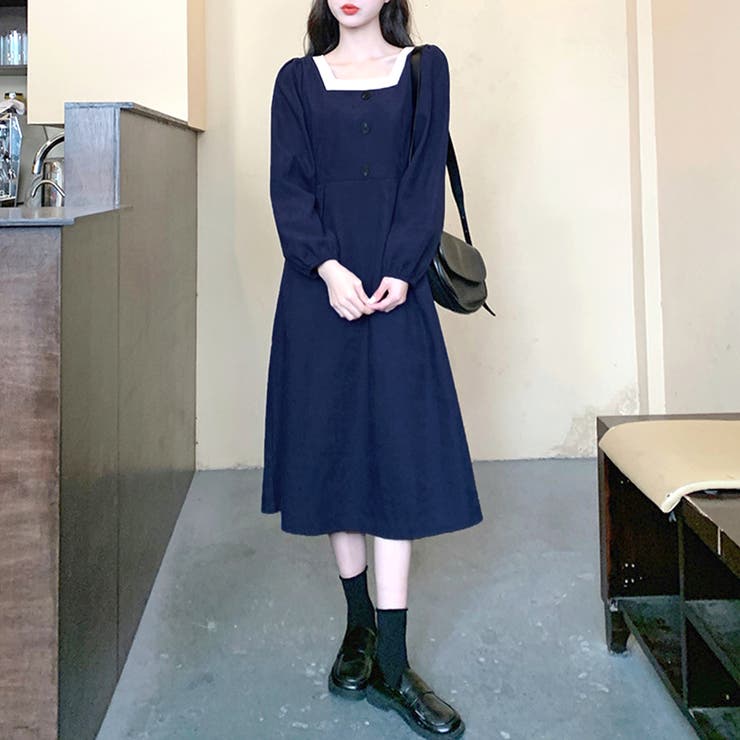 スクエアネックワンピース 春 秋 | Amulet | 詳細画像6 