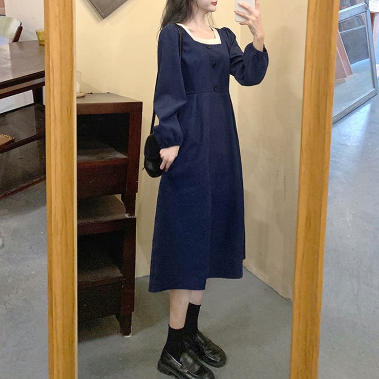 スクエアネックワンピース 春 秋 | Amulet | 詳細画像9 