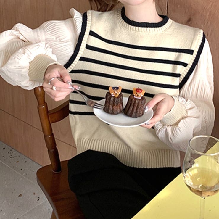 パフスリーブドッキングカットソー 秋 冬 | Amulet | 詳細画像4 