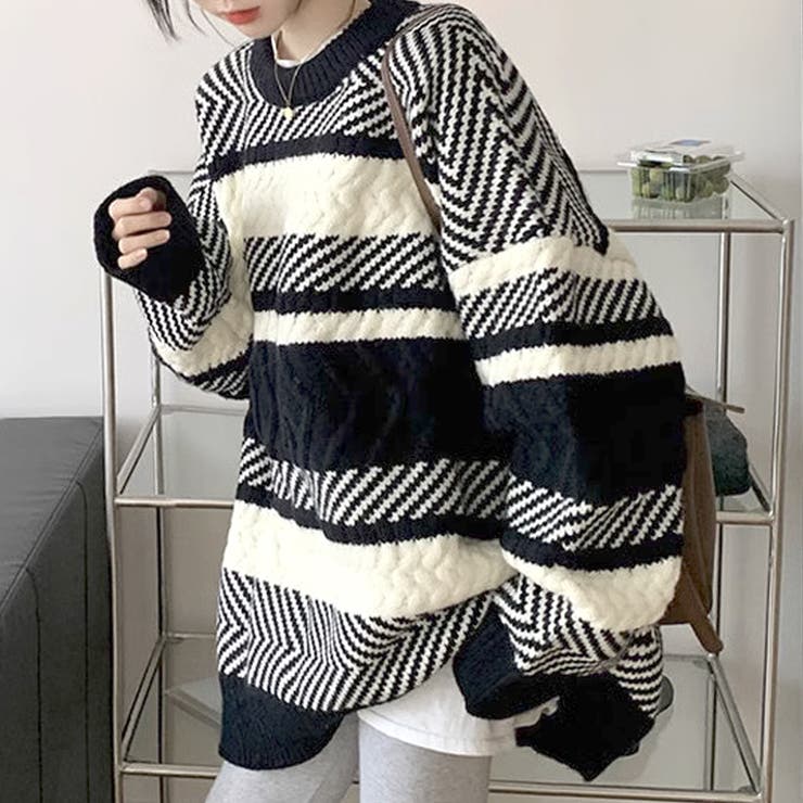 ブラック | オーバーサイズゆったりニット 秋 冬 | Amulet