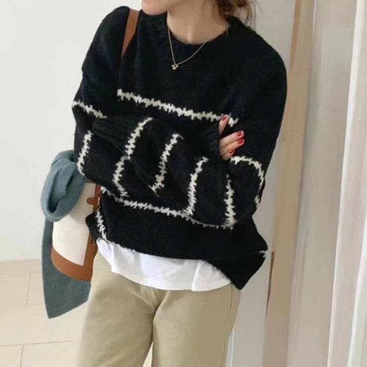 ふわふわボーダーニット 秋 冬 | Amulet | 詳細画像13 