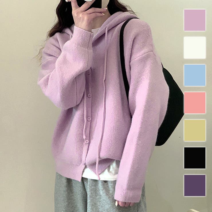 シンプルニットパーカー 春 秋 | Amulet | 詳細画像1 