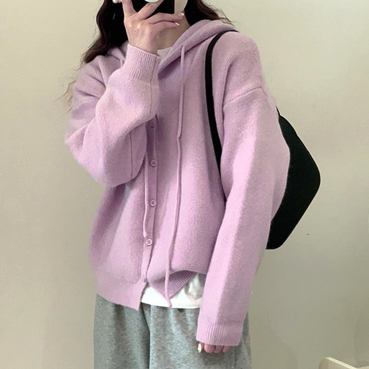 シンプルニットパーカー 春 秋 | Amulet | 詳細画像6 