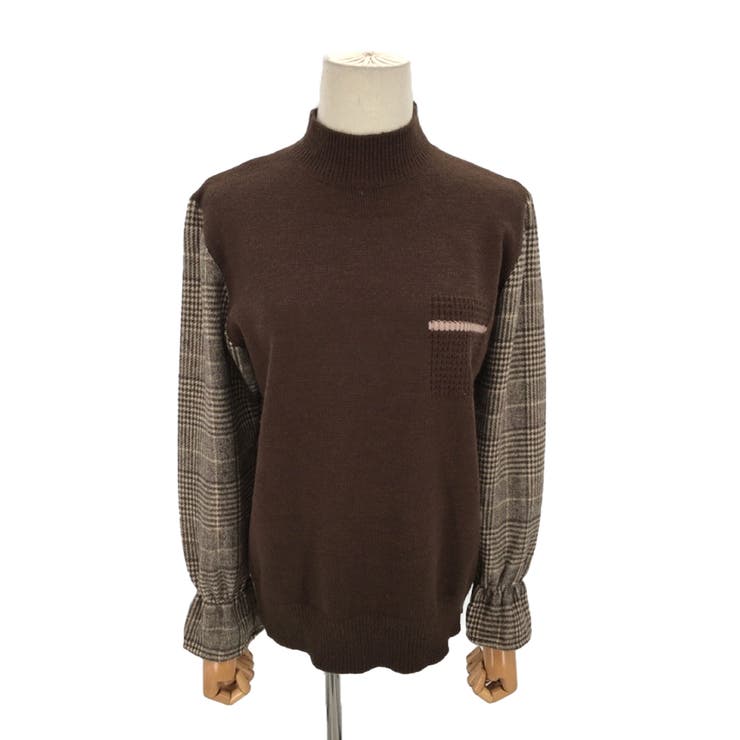 チェック袖切り替えニット レディース 10代 | Amulet | 詳細画像16 